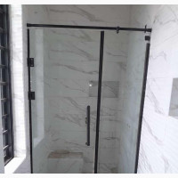 Plain Glass With Black Accessories Cubicle