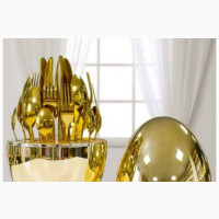 24 PCS Egg Shaped Gold Cutlery Set