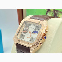 Cartier Luxury Leather Watch W/Chronograph