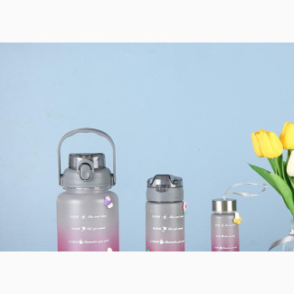 3 in 1 Motivational Water Bottle Set