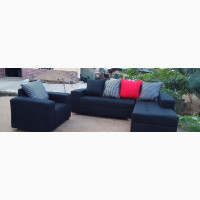 L Shaped Fabric Sofa With Single - Home Interiors