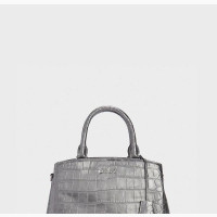Paige Croc Embossed Bag Gunmetal