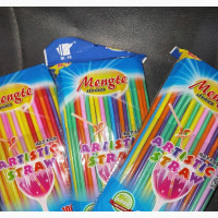 Long Colorful Straws (100 Pieces in a Pack )