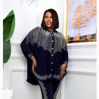 Stylish Stoned Lycra Blouse and Trouser for Women