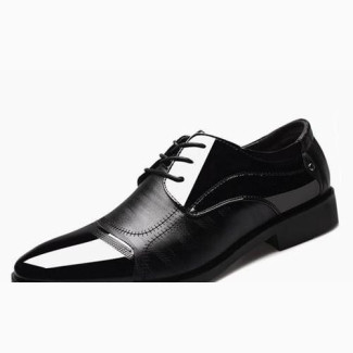 Men#039;s PU Leather Patent Tuxedo Dress Shoes- Black