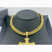 Cubana Simple Chain With Cross -GOLD
