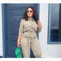 Trendy Ladies Casual Combat Trousers and Top - New Arrival