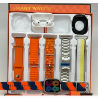 Ultra 12 Plus 1 Smartwatch with 10 Straps, Airpods Pro, and Pouch