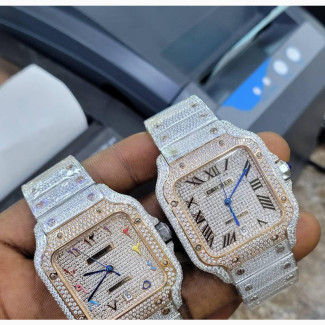 Luxury Fully Iced Automatic Cartier Watch