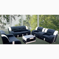 Complete Set Of 7seater Sofa Chair With Table. Leather Couch