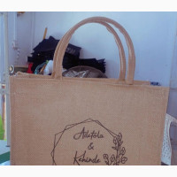 Plain Design Jute Bags/Dozen