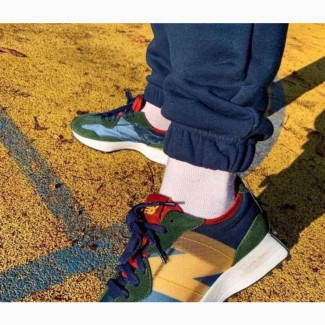 New Balance 327 Navy Olive Yellow