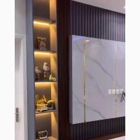Fluted Panel With TV Console and Wallpapers