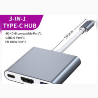 3 in 1 USB Type C Hub HDMI Adapter Converter