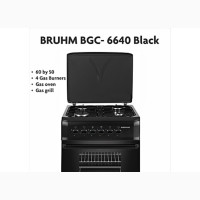 60×60 Bruhm 4 Burner Gas Cooker BGC-6640 Black