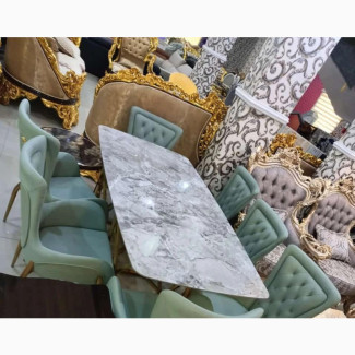 Marble Top Dinning Table With Eight Chairs