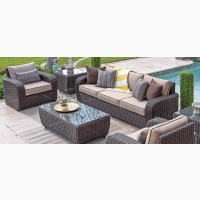 Luxury Decorative Rattan Outdoor Sofa W/ Cushion Set