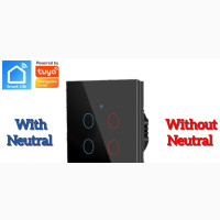4gang Tuya Wifi Smart Light Switch (With or Without Neutral)