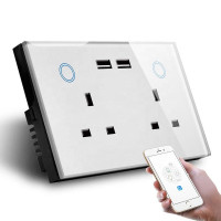 Smart Touch Wall Socket With 2 Socket +2 USB