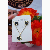 Black VCA Necklace and Earring