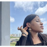 Non Tarnish Cross Inspired Earrings in Black and Gold
