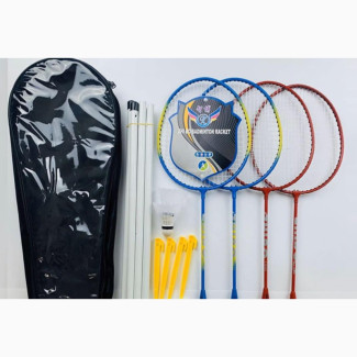 Badminton Set of 4 Racket, Bet, 4stand and 2 Shuttlecock