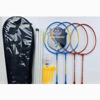 Badminton Set of 4 Racket, Bet, 4stand and 2 Shuttlecock