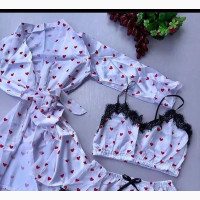 3 In 1 Luxury Satin Ladies Nightwear