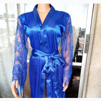 Silk Night Wear Gown With G-String