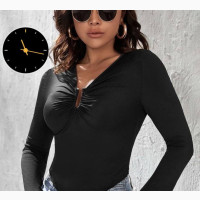 Fashion Luxury Crop Top for Ladies Long Sleeve