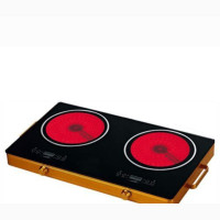 Double Burner Infrared Induction Table Top Glass Cooker