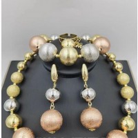 Cute and Romantic Italian Gold-Toned African Bead Jewelry Set by Dream of Judy