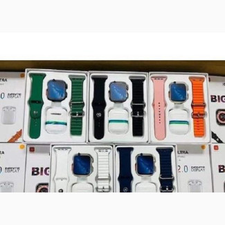 I8 Ultra Smart Watch + Bluetooth Headset + Dual Strap