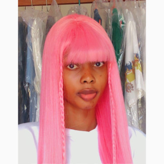Pink Fringe Wig