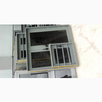 Grey Aluminum Windows With Burglary