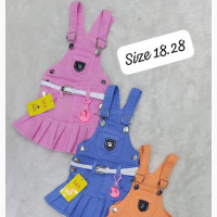 Colorful Jean Pinafore Dress for Girls