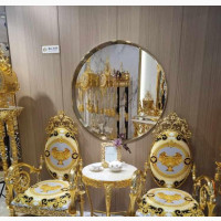 Golden Console Table and Chairs