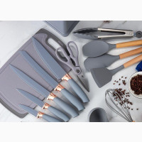 Silicone Kitchenware With Cutting Board and Knife Set