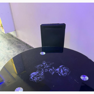 Round 3 Seater Glass Dining Table for Sale
