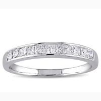 U.S Diamond Sterling Silver Ladies Engagement Ring Band