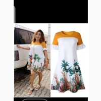 Stylish Print Pattern Short Dress for Sale