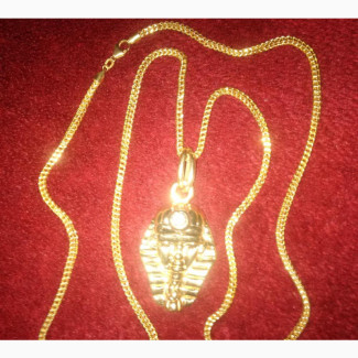 Original ITALY 750 Tested 18krt Gold Necklace Franco Wit Egyptian Head