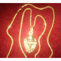 Original ITALY 750 Tested 18krt Gold Necklace Franco Wit Egyptian Head