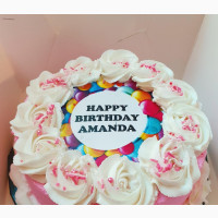 One Layer Buttercream Cake