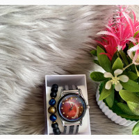 Stylish Rolex Watch with Beaded Bracelet - Brand New