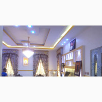 Pop Ceiling, Wall Screeding, TV Stand and Inside Decorations