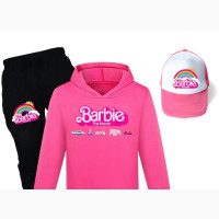 High Quality Barbie Girl#039;s Hoodies Joggers Set With Cap