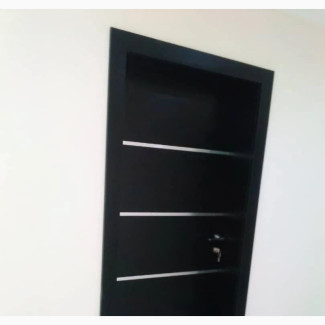 Black HDF Door With Complete Frame and Architraves