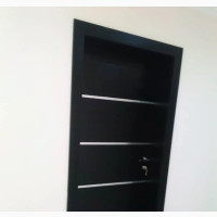 Black HDF Door With Complete Frame and Architraves