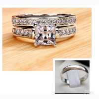 US Sterling Silver Set of Wedding Ring 002 - Silver
